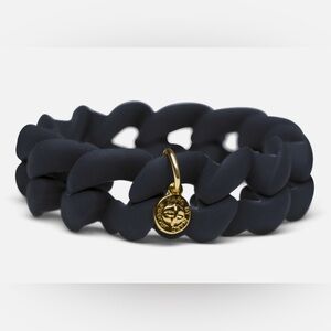 Marc by Marc Jacobs Black Turnlock Rubber Stretch Bracelet